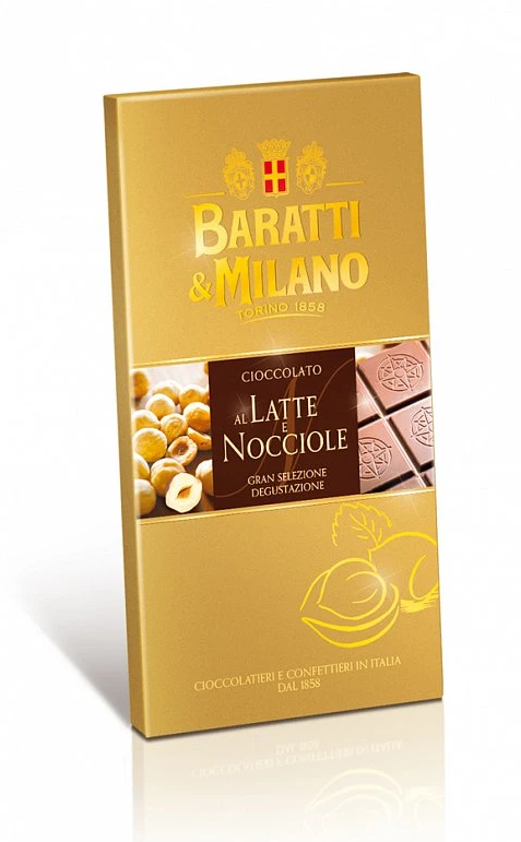 BARATTI & MILANO 75g Mliečna čok.+lieskovce Gold