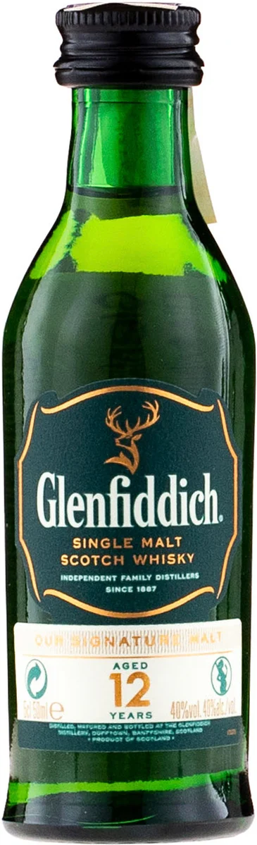 Glenfiddich 12 Year Old Single Malt Scotch Whisky - miniature