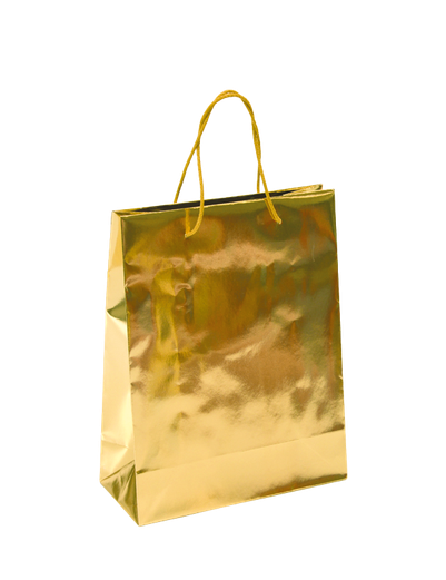 BOLIS - Papierová taška zlatá lesklá-stredná
