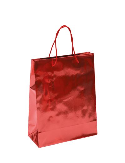 BOLIS - Papierová taška červená lesklá-veľká