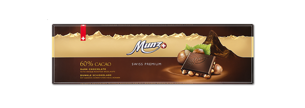 MUNZ Swiss Premium Dark 60% + Hazelnut 300g