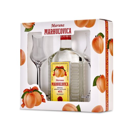 OLD HEROLD Maruna Marhuľovica exclusive 0,7l - kazeta + 2 poháriky