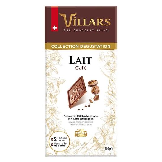 VILLARS Mliečna čokoláda s kávou 100g