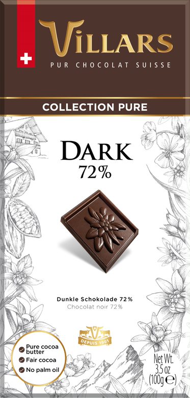 VILLARS Horká Čokoláda 72% 100g